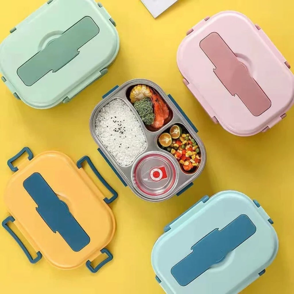 Insulated Lunch Box Bento Stainless Steel Compartment Portable Storage Food Container - Image 4