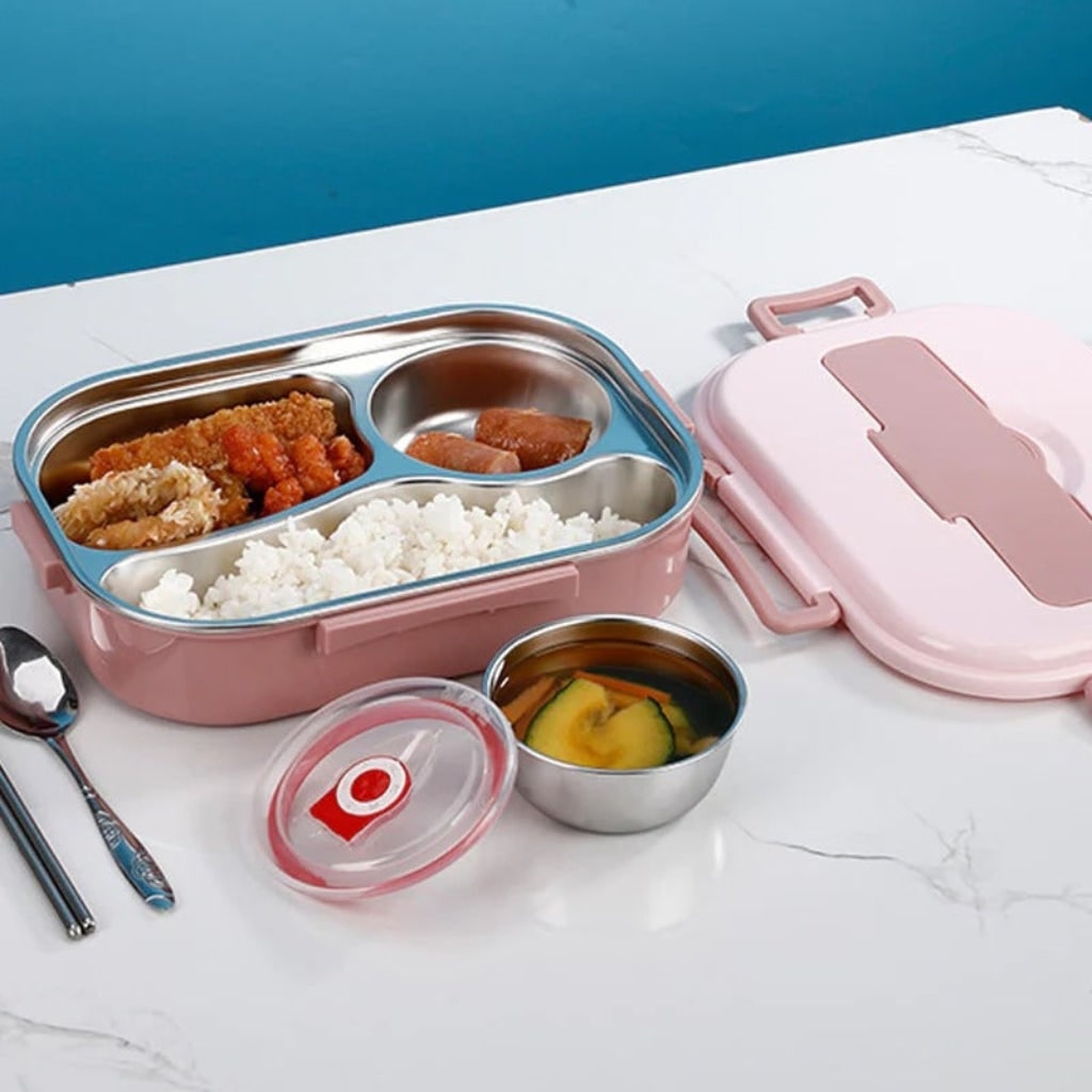 Insulated Lunch Box Bento Stainless Steel Compartment Portable Storage Food Container - Image 6