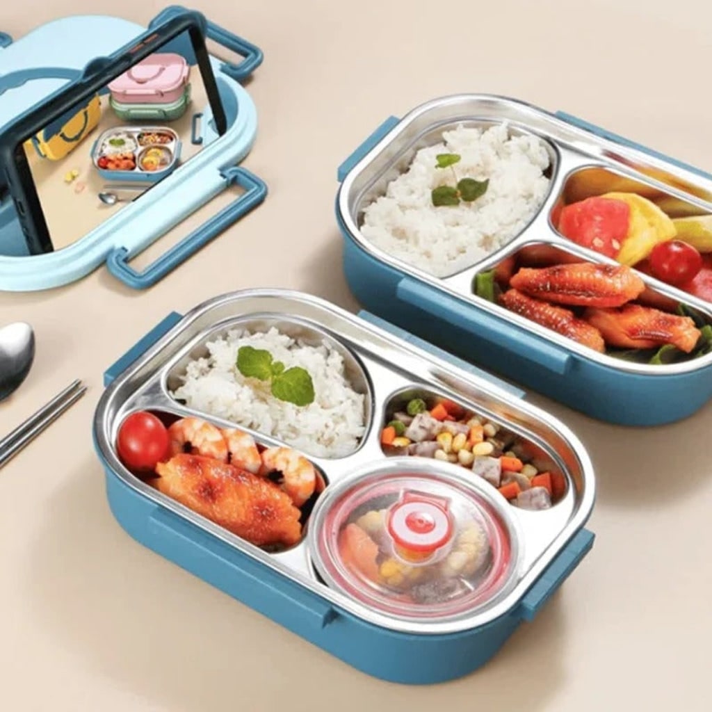 Insulated Lunch Box Bento Stainless Steel Compartment Portable Storage Food Container - Image 8