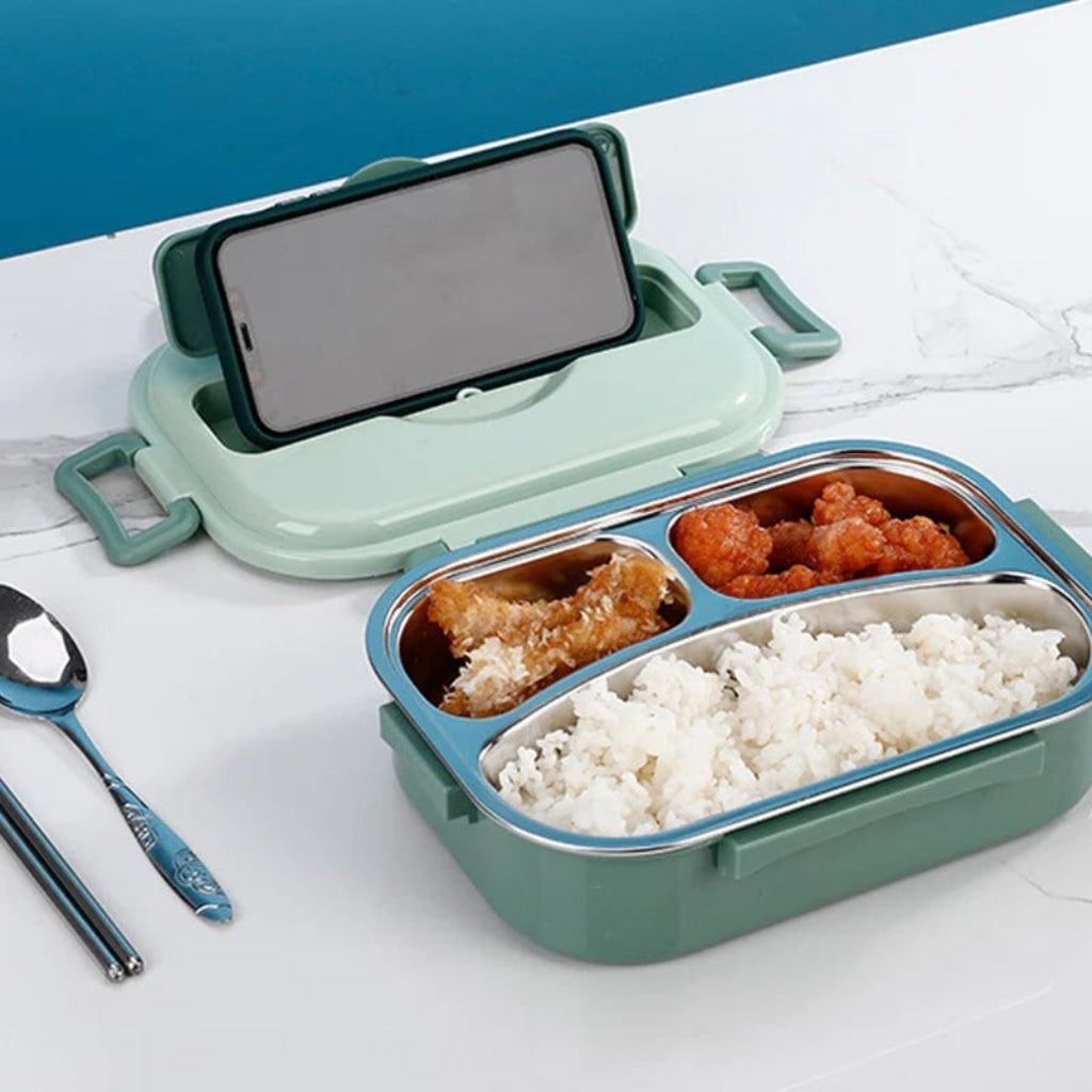 Insulated Lunch Box Bento Stainless Steel Compartment Portable Storage Food Container - Image 9