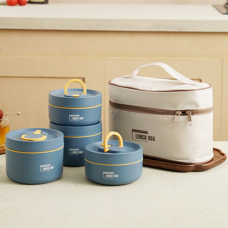 Insulated Lunch Box Bento Stainless Steel Stackable Portable Thermal Container - Image 2