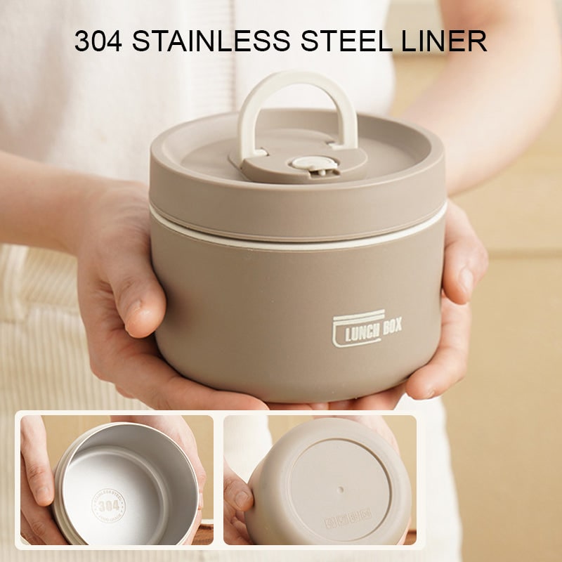 Insulated Lunch Box Bento Stainless Steel Stackable Portable Thermal Container - Image 3