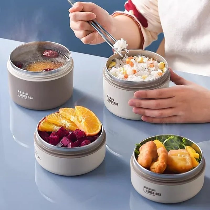 Insulated Lunch Box Bento Stainless Steel Stackable Portable Thermal Container - Image 5