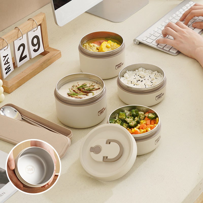 Insulated Lunch Box Bento Stainless Steel Stackable Portable Thermal Container - Image 8