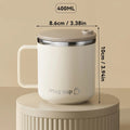 Insulated Stainless Steel Coffee Mug with Lid Handle and Double Walled Design for Travel - Image 1