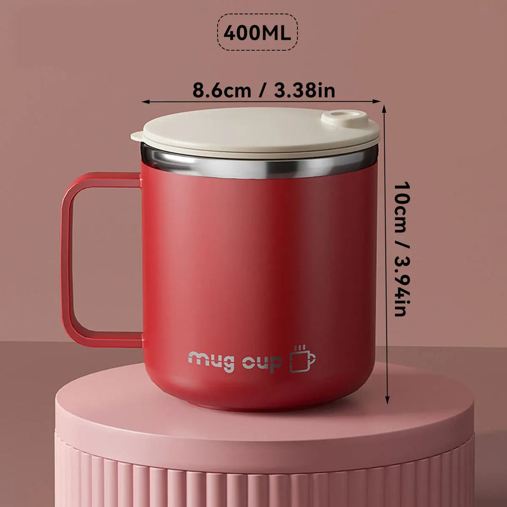 Insulated Stainless Steel Coffee Mug with Lid Handle and Double Walled Design for Travel - Image 10