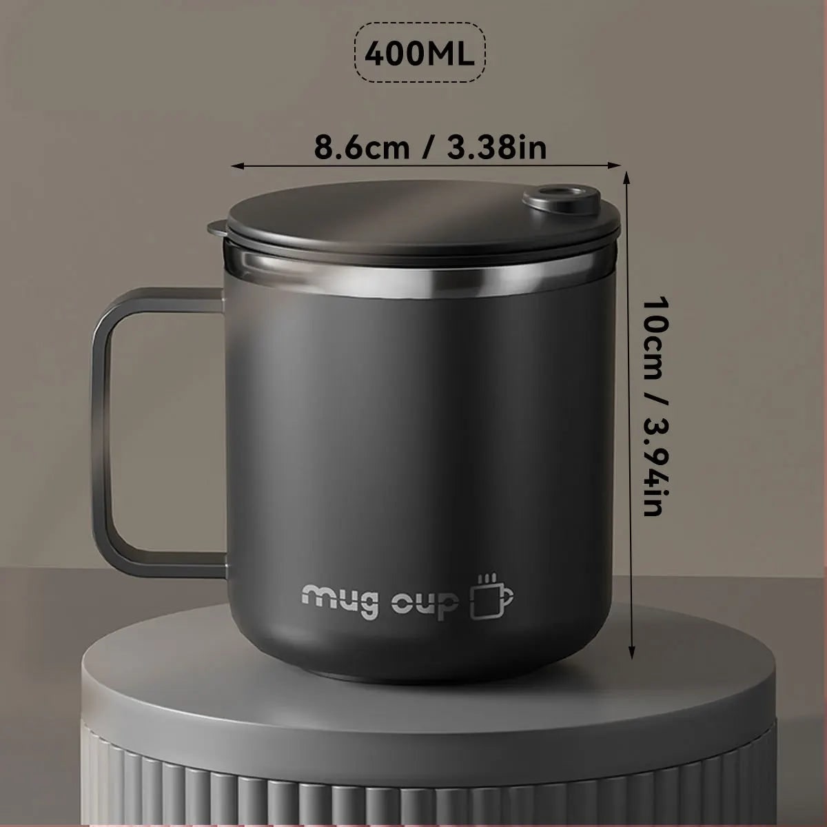 Insulated Stainless Steel Coffee Mug with Lid Handle and Double Walled Design for Travel - Image 11