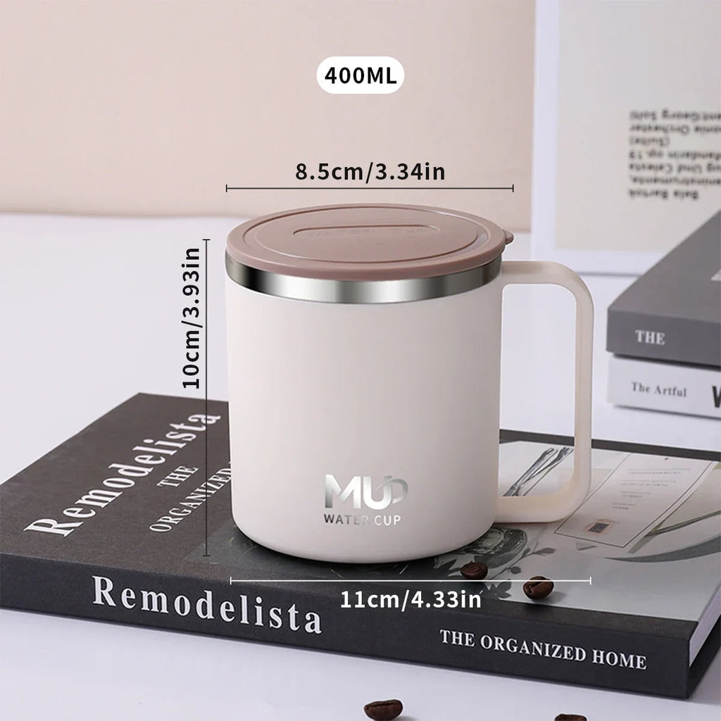 Insulated Stainless Steel Coffee Mug with Lid Handle and Double Walled Design for Travel - Image 13