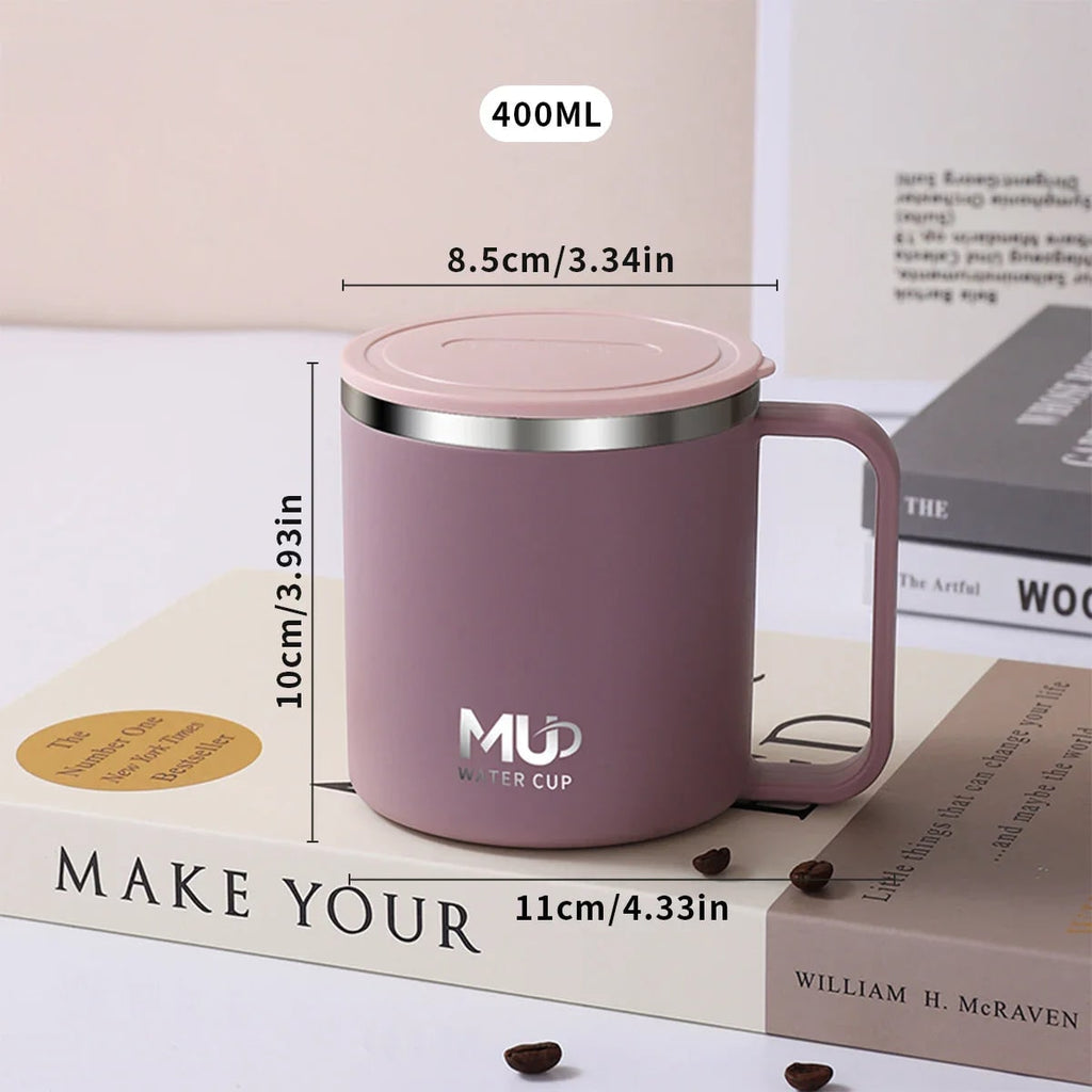 Insulated Stainless Steel Coffee Mug with Lid Handle and Double Walled Design for Travel - Image 15