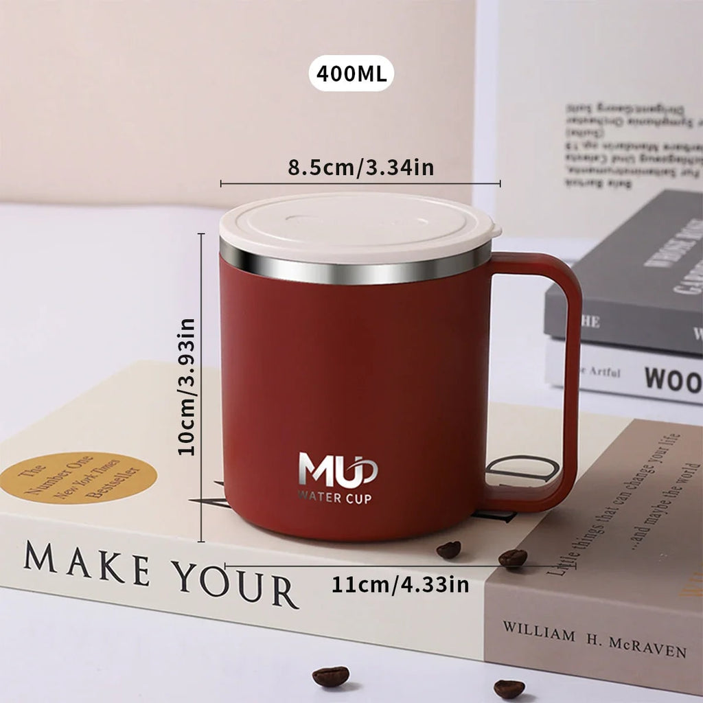 Insulated Stainless Steel Coffee Mug with Lid Handle and Double Walled Design for Travel - Image 16