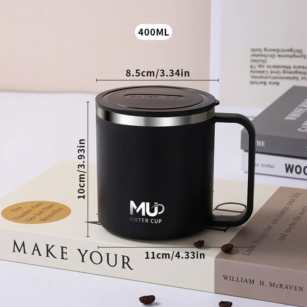 Insulated Stainless Steel Coffee Mug with Lid Handle and Double Walled Design for Travel - Image 17