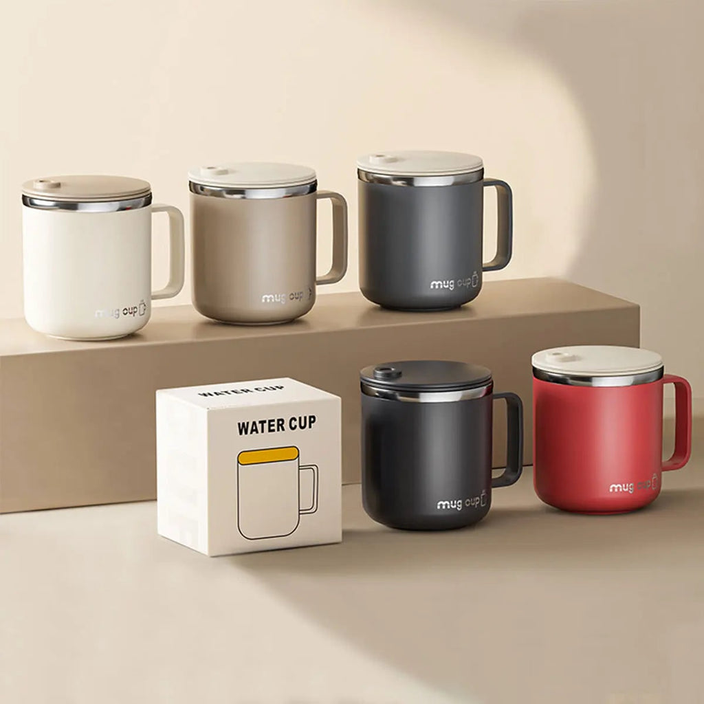 Insulated Stainless Steel Coffee Mug with Lid Handle and Double Walled Design for Travel - Image 3