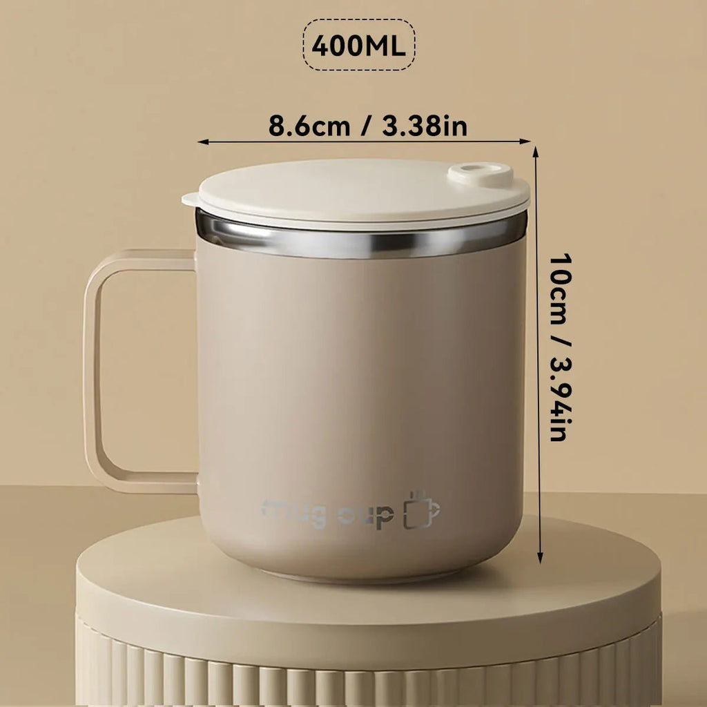 Insulated Stainless Steel Coffee Mug with Lid Handle and Double Walled Design for Travel - Image 8