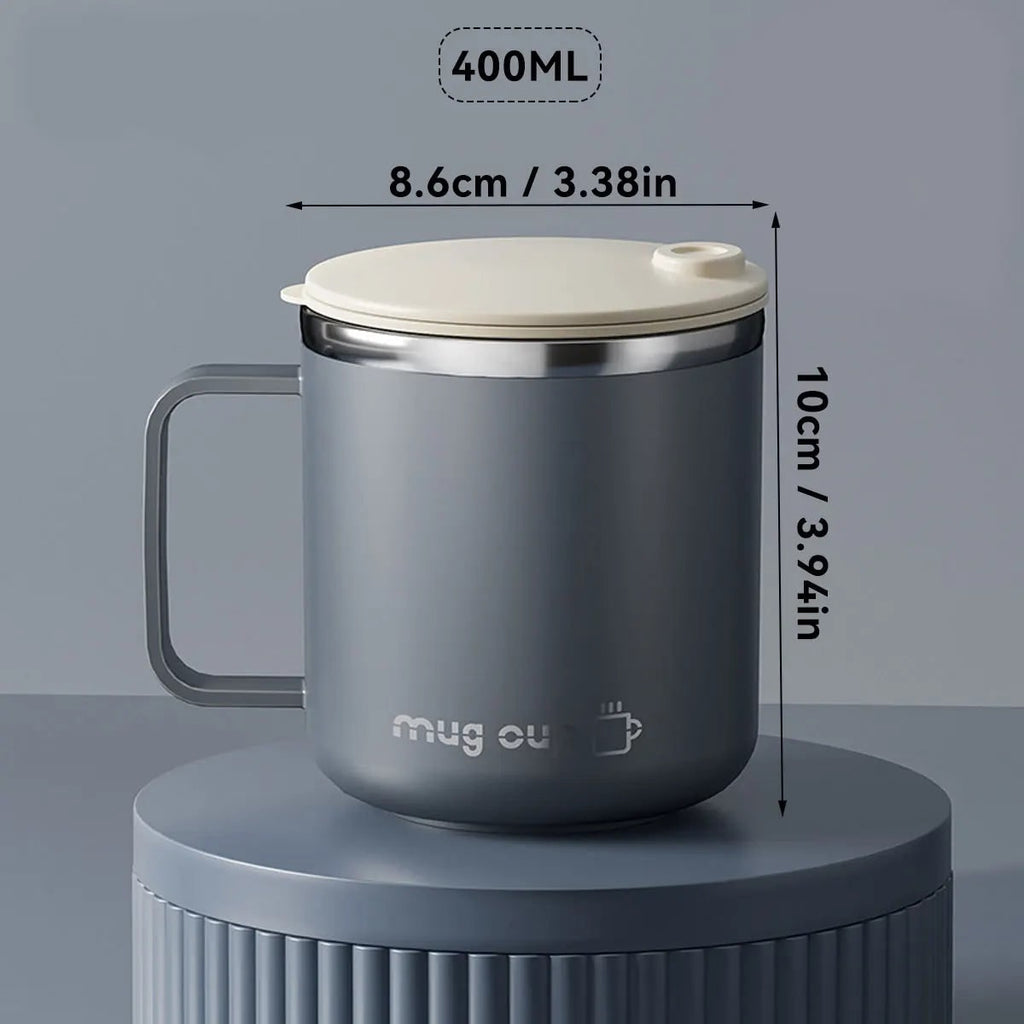 Insulated Stainless Steel Coffee Mug with Lid Handle and Double Walled Design for Travel - Image 9
