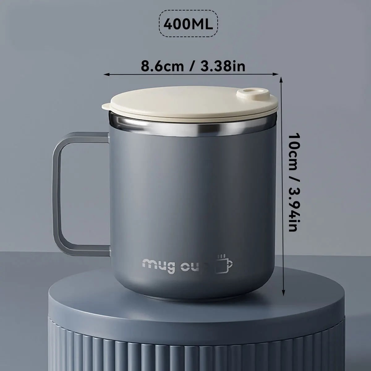 Insulated Stainless Steel Coffee Mug with Lid Handle and Double Walled Design for Travel - Image 9