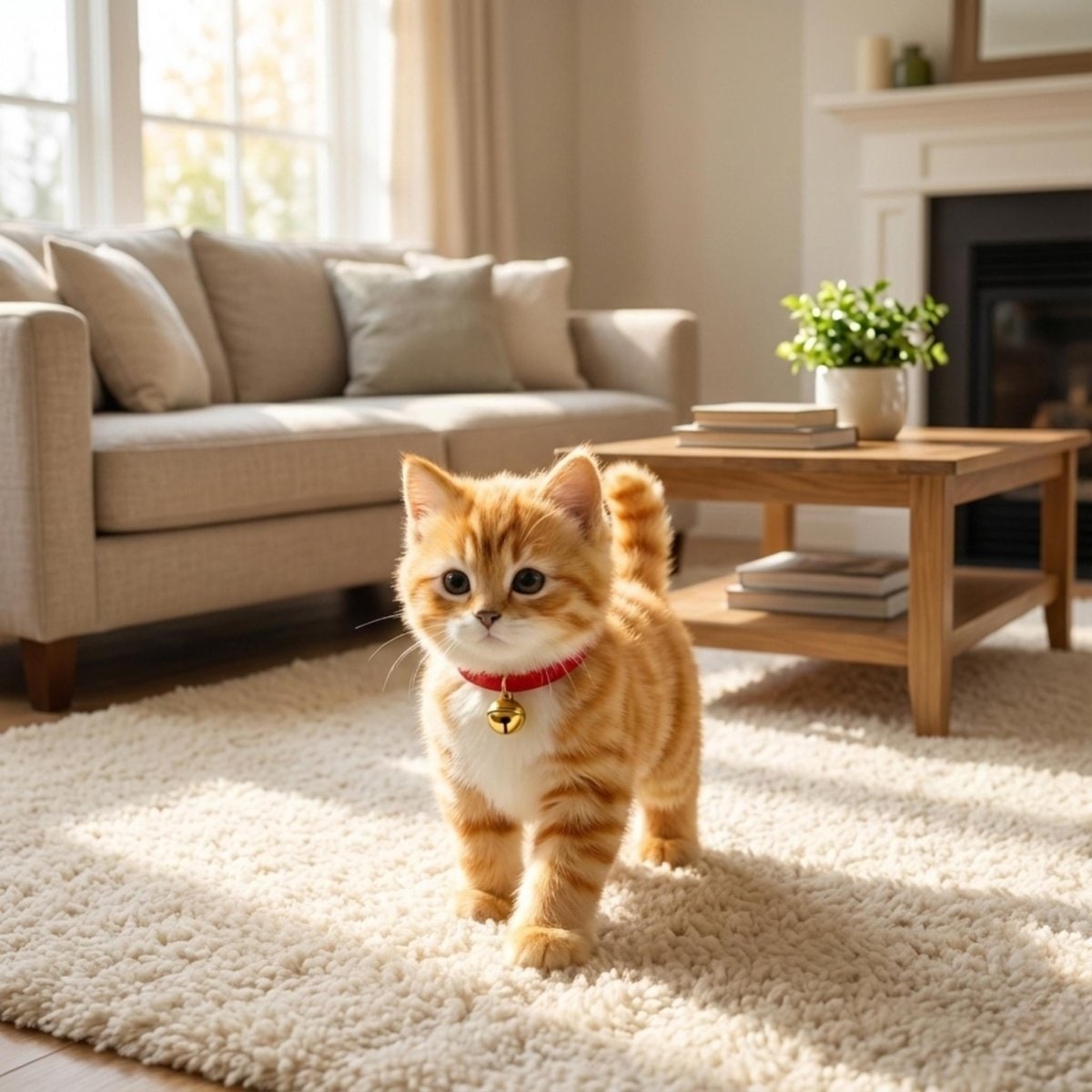 Interactive Cat Toy Robot with Soft Plush Fur Walking and Meowing Electronic Pet Kitten - Image 2