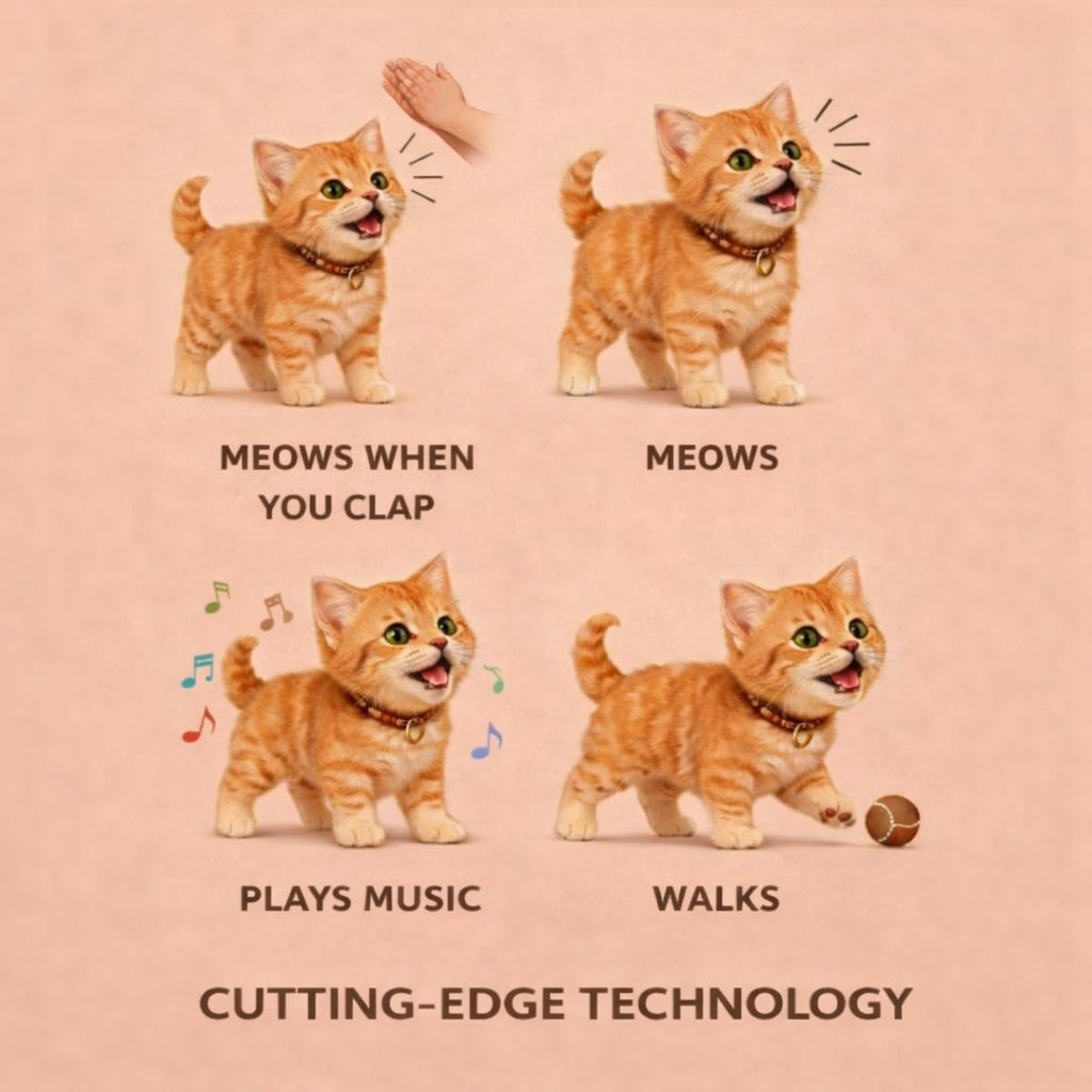Interactive Cat Toy Robot with Soft Plush Fur Walking and Meowing Electronic Pet Kitten - Image 6