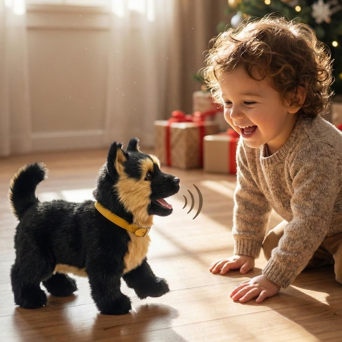 Interactive Robot Dog Toy with Walking Barking and Wagging German Shepherd Plush Puppy - Image 1