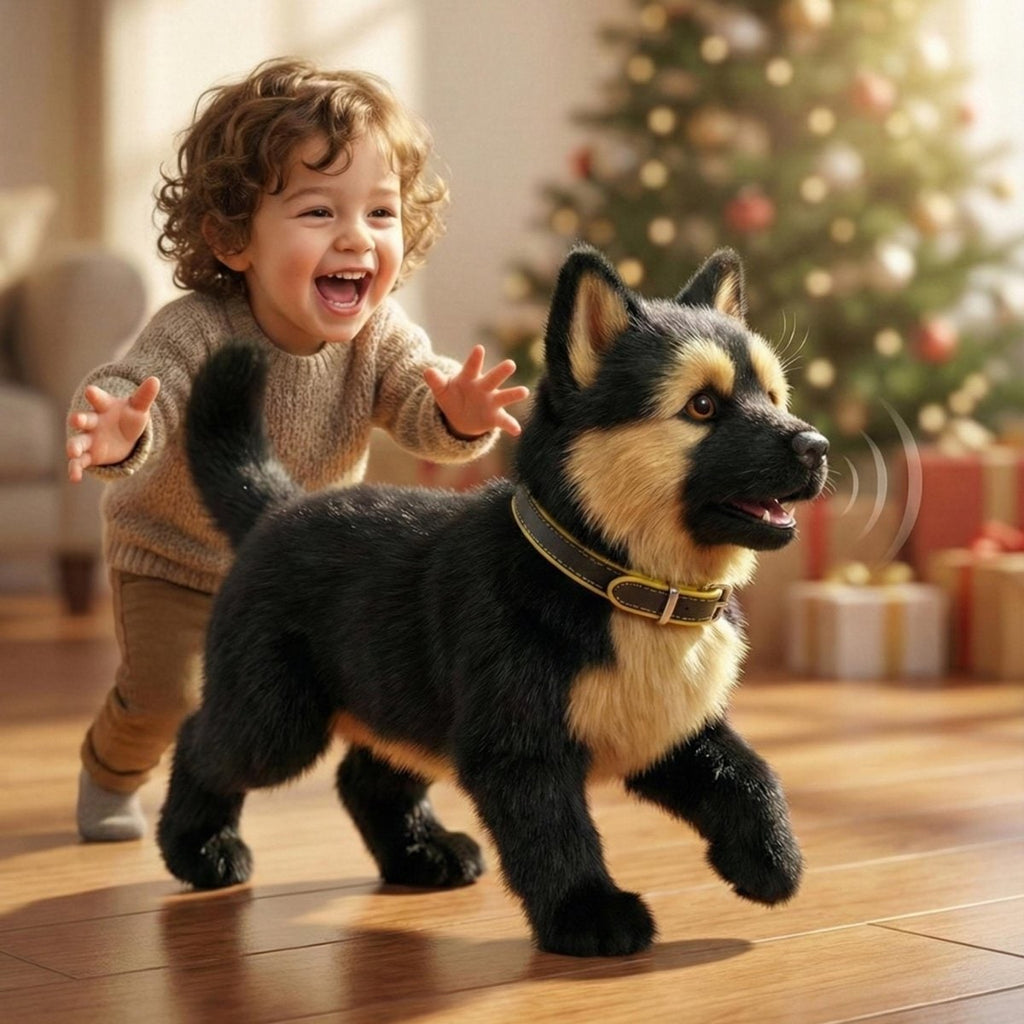 Interactive Robot Dog Toy with Walking Barking and Wagging German Shepherd Plush Puppy - Image 3