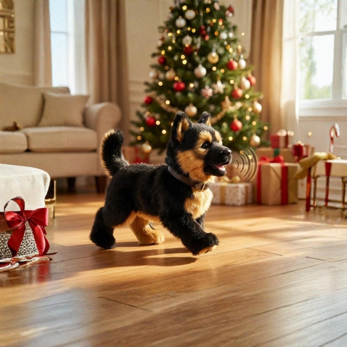 Interactive Robot Dog Toy with Walking Barking and Wagging German Shepherd Plush Puppy - Image 4