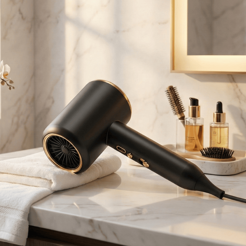 Ionic Professional Hair Dryer with Concentrator Nozzle and Fast Drying Diffuser - Image 1