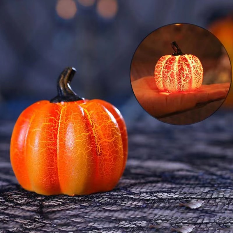 Jack O Lantern Pumpkin LED Lights with Battery Operated Mini Halloween Decorations - Image 2