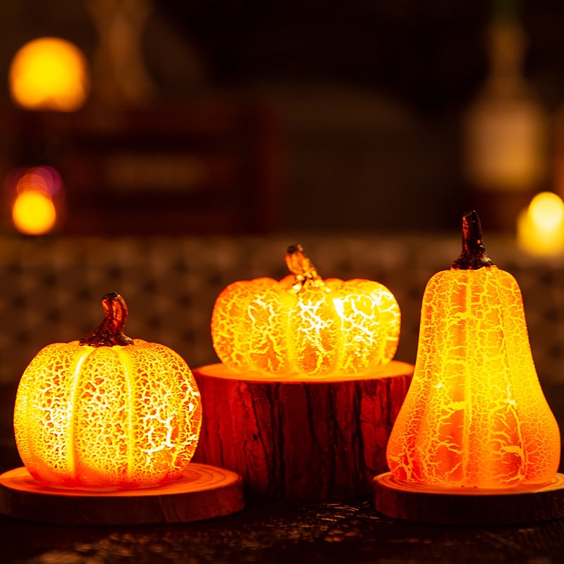 Jack O Lantern Pumpkin LED Lights with Battery Operated Mini Halloween Decorations - Image 4