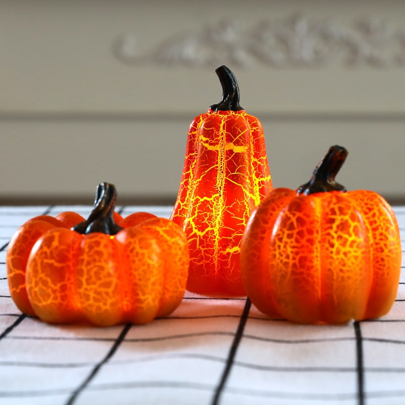 Jack O Lantern Pumpkin LED Lights with Battery Operated Mini Halloween Decorations - Image 5