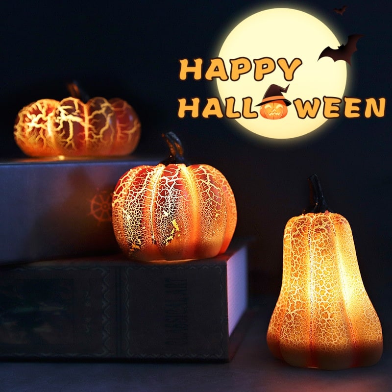 Jack O Lantern Pumpkin LED Lights with Battery Operated Mini Halloween Decorations - Image 7