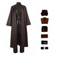Jedi Costume with Hooded Robe Tunic Pants and Belt for Cosplay - Image 5