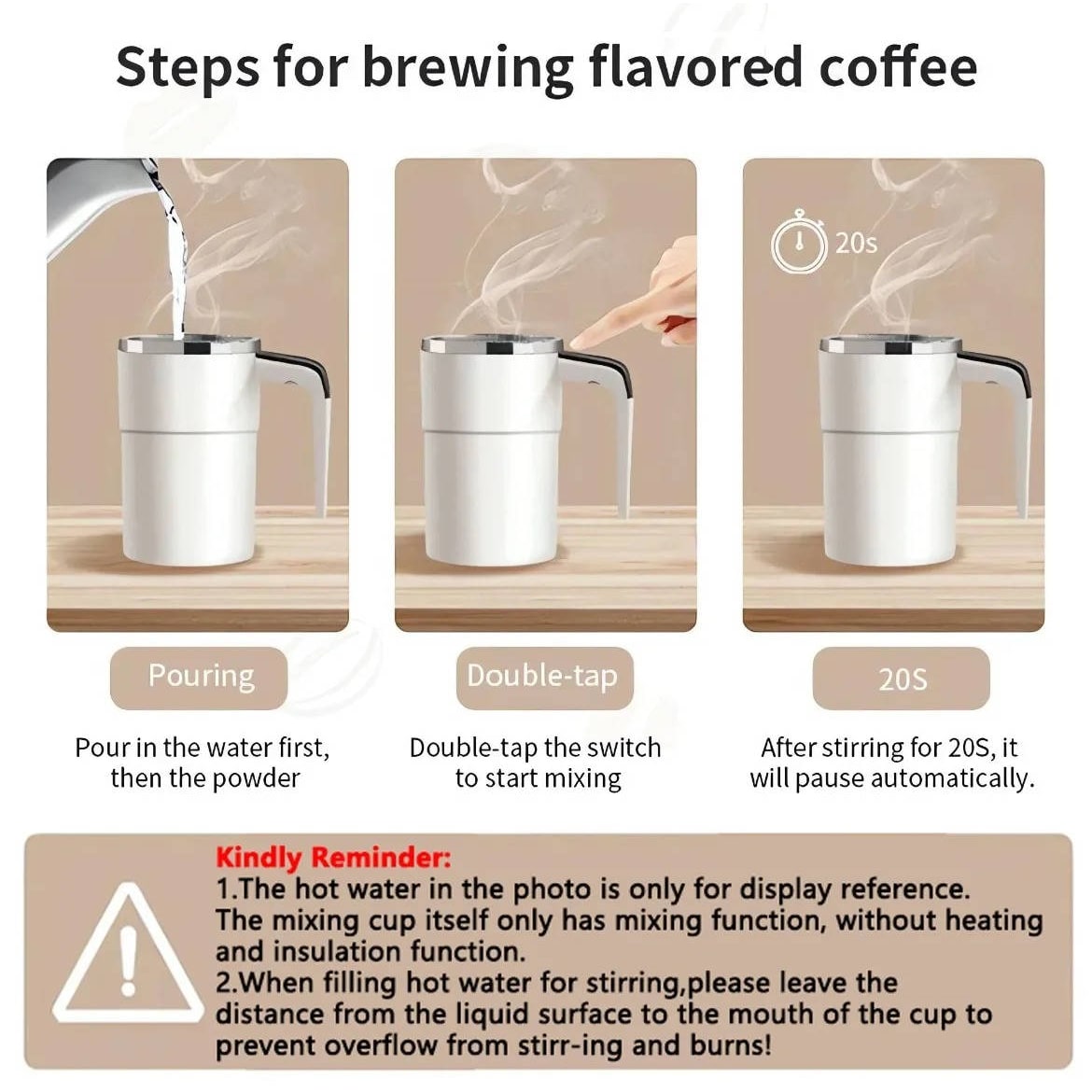 Keep Hot Coffee Self Stirring Travel Mug with Magnetic Mixer and Temperature Display Rechargeable - Image 10