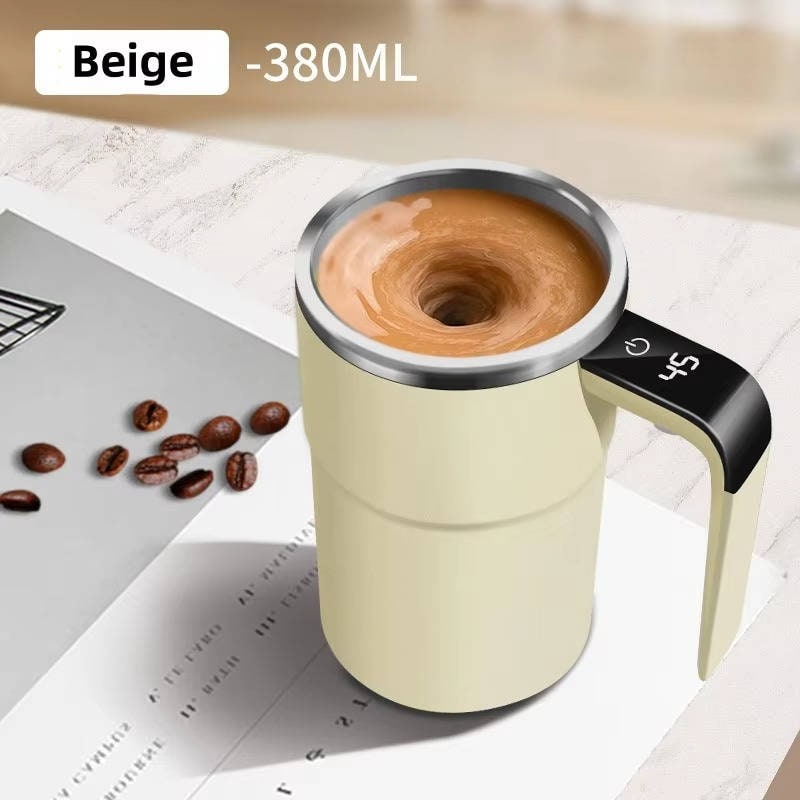 Keep Hot Coffee Self Stirring Travel Mug with Magnetic Mixer and Temperature Display Rechargeable - Image 11
