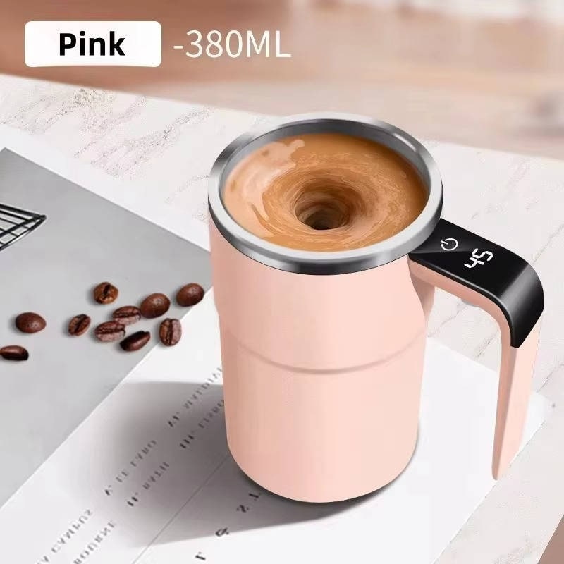 Keep Hot Coffee Self Stirring Travel Mug with Magnetic Mixer and Temperature Display Rechargeable - Image 12