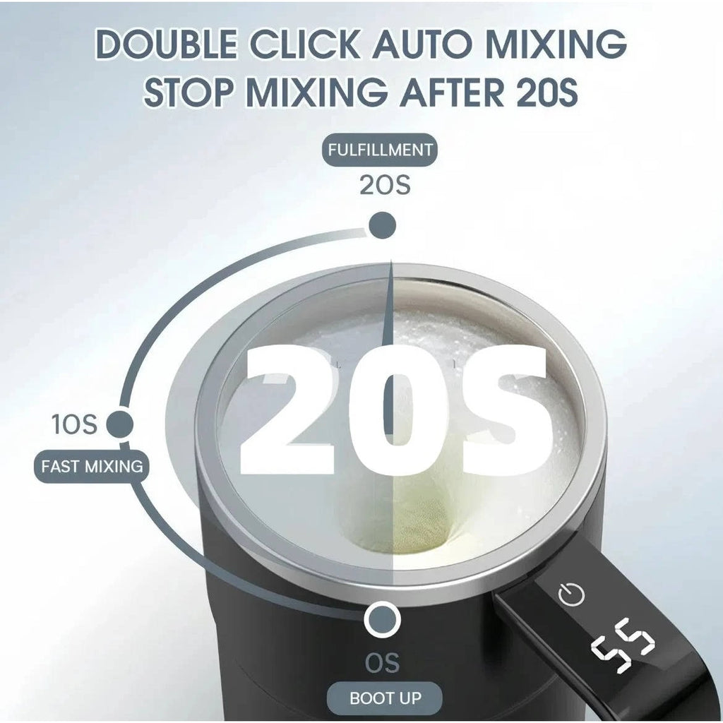 Keep Hot Coffee Self Stirring Travel Mug with Magnetic Mixer and Temperature Display Rechargeable - Image 2
