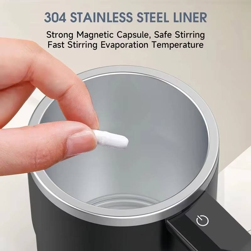 Keep Hot Coffee Self Stirring Travel Mug with Magnetic Mixer and Temperature Display Rechargeable - Image 4