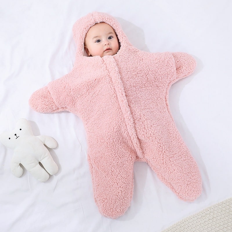 Kids' Baby Sleeping Bag Sleep Sack with Hood Starfish Shape Newborn Sherpa Fleece Infant Wool - Image 2