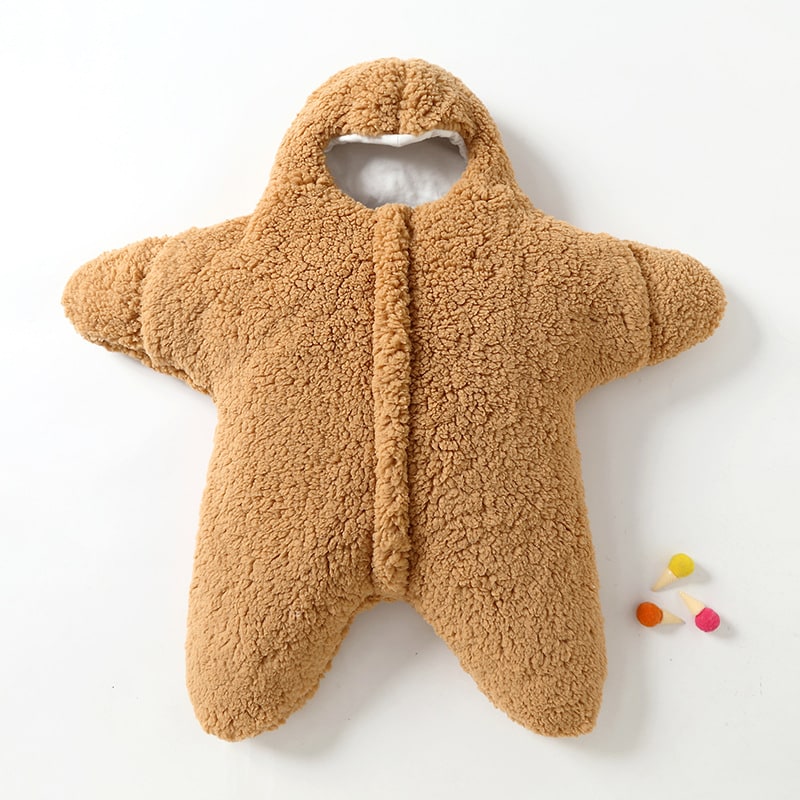 Kids' Baby Sleeping Bag Sleep Sack with Hood Starfish Shape Newborn Sherpa Fleece Infant Wool - Image 4