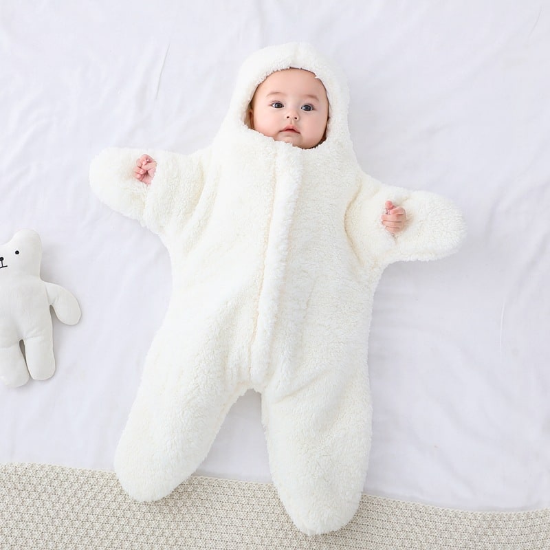 Kids' Baby Sleeping Bag Sleep Sack with Hood Starfish Shape Newborn Sherpa Fleece Infant Wool - Image 5