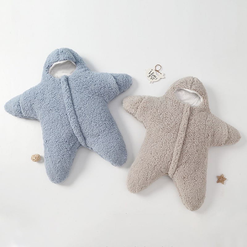 Kids' Baby Sleeping Bag Sleep Sack with Hood Starfish Shape Newborn Sherpa Fleece Infant Wool - Image 6