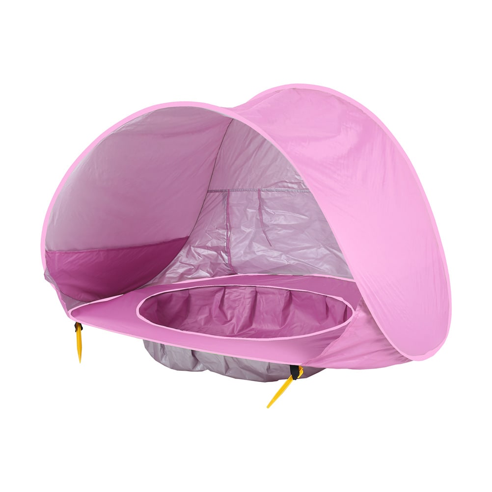 Kids' Beach Tent with Pop Up Sun Shade for Waterproof Dome Shelter with Built-In Pool - Image 1