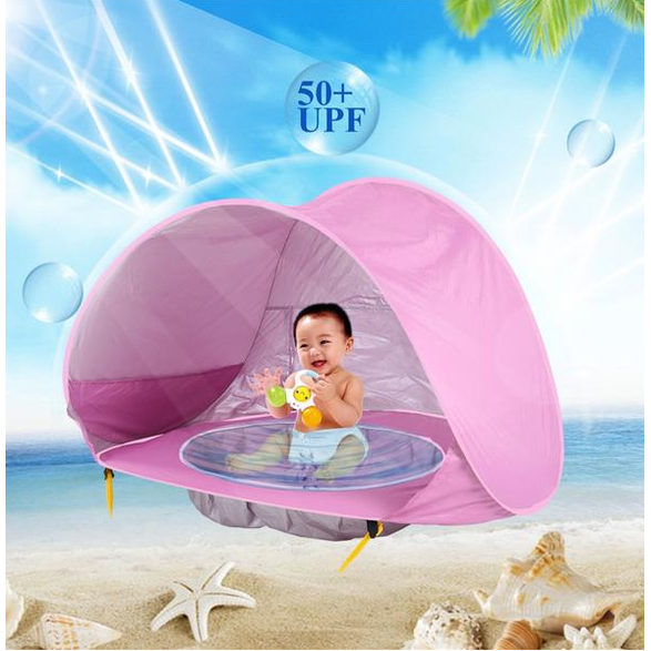 Kids' Beach Tent with Pop Up Sun Shade for Waterproof Dome Shelter with Built-In Pool - Image 11