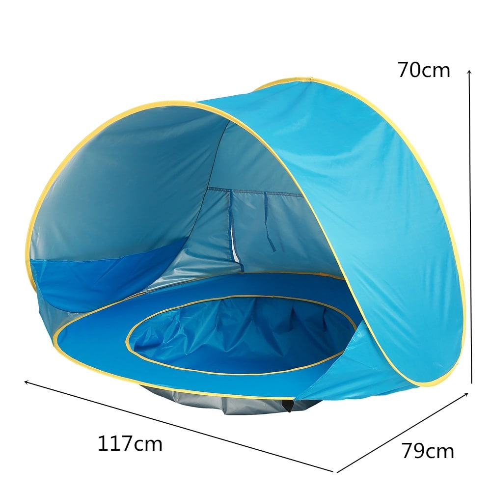 Kids' Beach Tent with Pop Up Sun Shade for Waterproof Dome Shelter with Built-In Pool - Image 16
