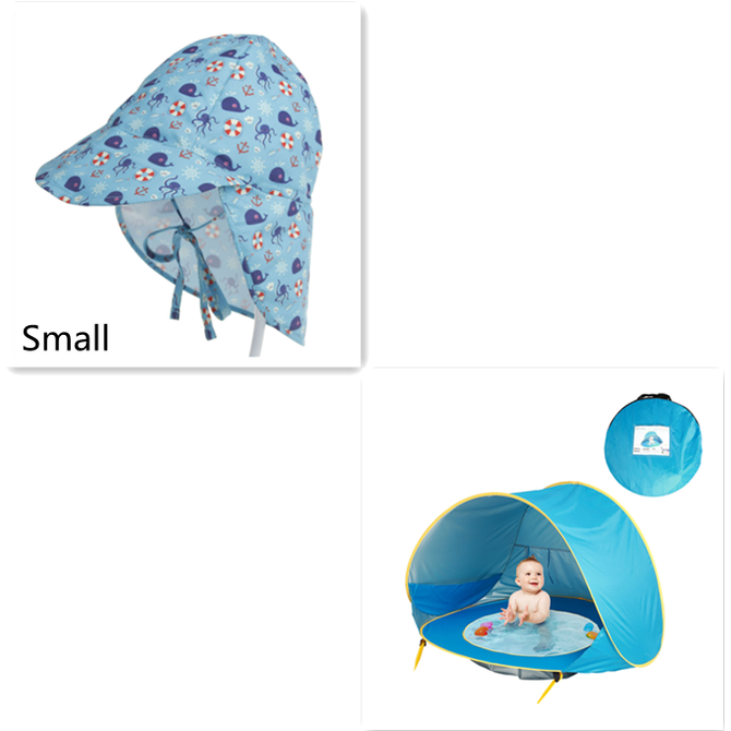 Kids' Beach Tent with Pop Up Sun Shade for Waterproof Dome Shelter with Built-In Pool - Image 3