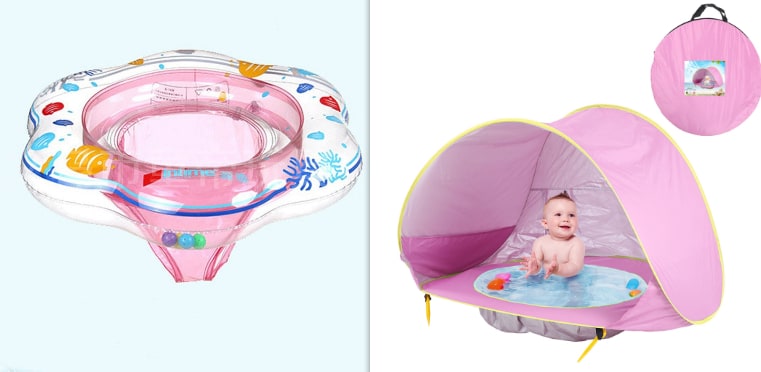 Kids' Beach Tent with Pop Up Sun Shade for Waterproof Dome Shelter with Built-In Pool - Image 4