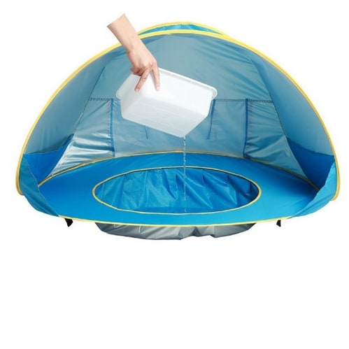 Kids' Beach Tent with Pop Up Sun Shade for Waterproof Dome Shelter with Built-In Pool - Image 5