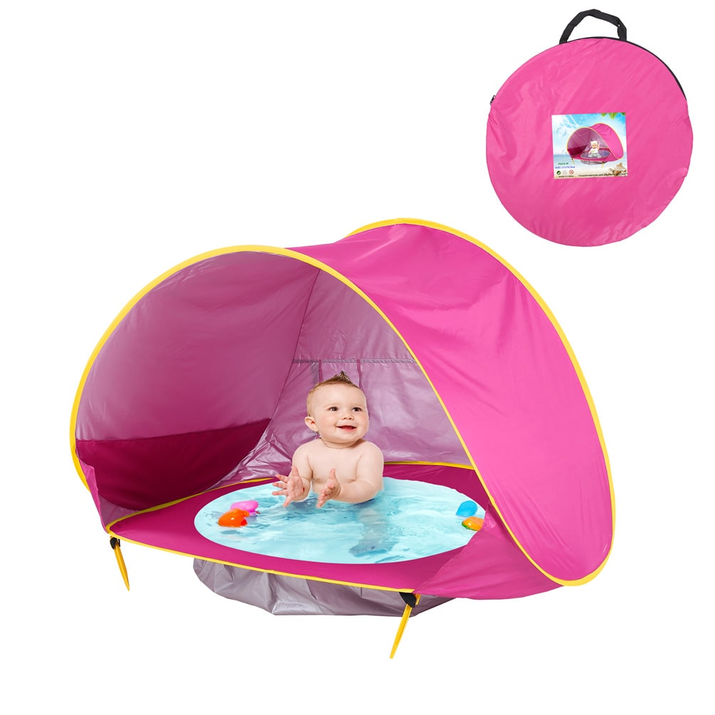 Kids' Beach Tent with Pop Up Sun Shade for Waterproof Dome Shelter with Built-In Pool - Image 7