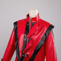 Kids' Cosplay Costume Red and Black Faux Leather Jacket with Pants Two-Piece Set - Image 1