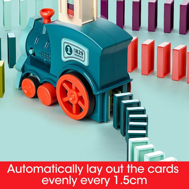 Kids' Domino Train Toy Game with Automatic Dispenser Electric Steam Locomotive Mexican Dominoes Set - Image 12