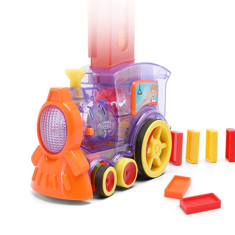 Kids' Domino Train Toy Game with Automatic Dispenser Electric Steam Locomotive Mexican Dominoes Set - Image 14