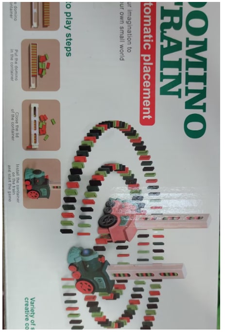 Kids' Domino Train Toy Game with Automatic Dispenser Electric Steam Locomotive Mexican Dominoes Set - Image 15